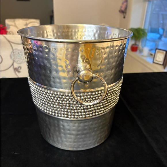 Cynthia Rawley Hammered Stainless Steel Ice Bucket - Picture 4 of 8